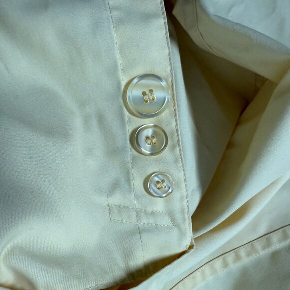 Vintage London Fog Womens Trench Coat Size 8 Petite Yellow Swing Jacket Overcoat - Picture 6 of 15